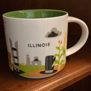 Starbucks Illinois Mug with Green Interior and Scenic Design